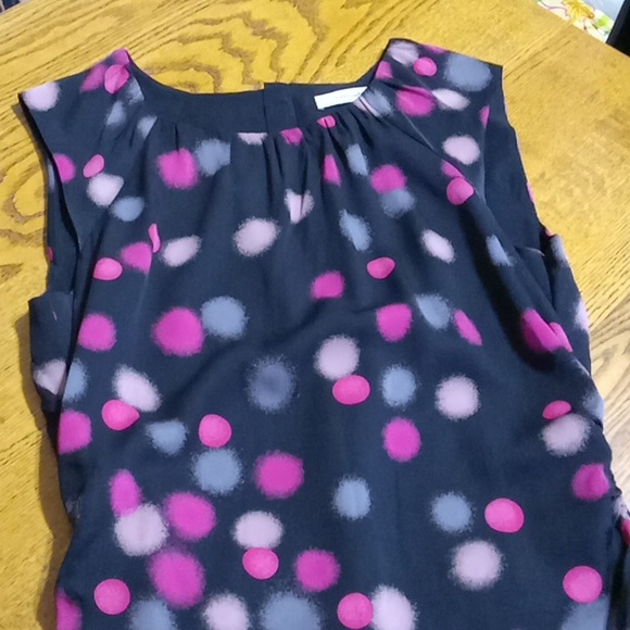 Diane Von Furstenburg Womens 4 Dress BLACK PINK Used Preowned Sleeveless Dots - Picture 4 of 10